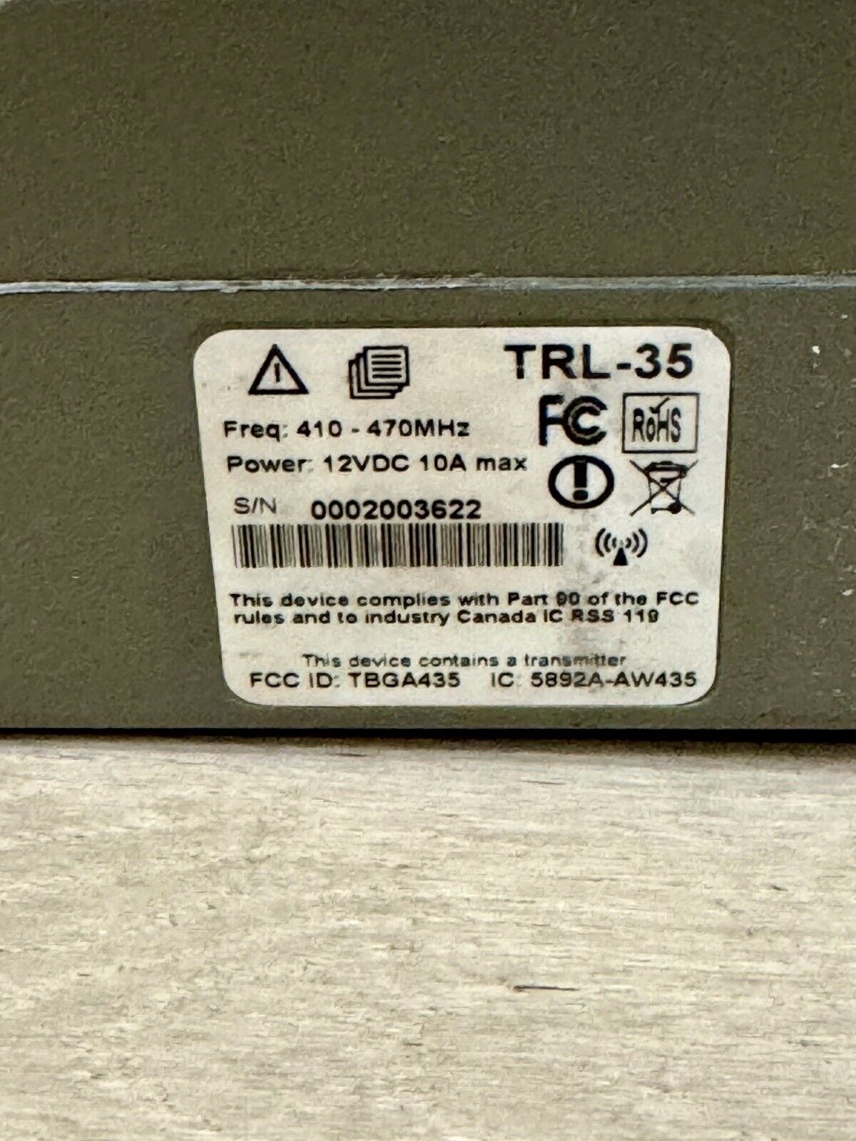 Topcon TRL-35 35W UHF External Radio 410-470MHz Satel Radio Or Repeater Survey