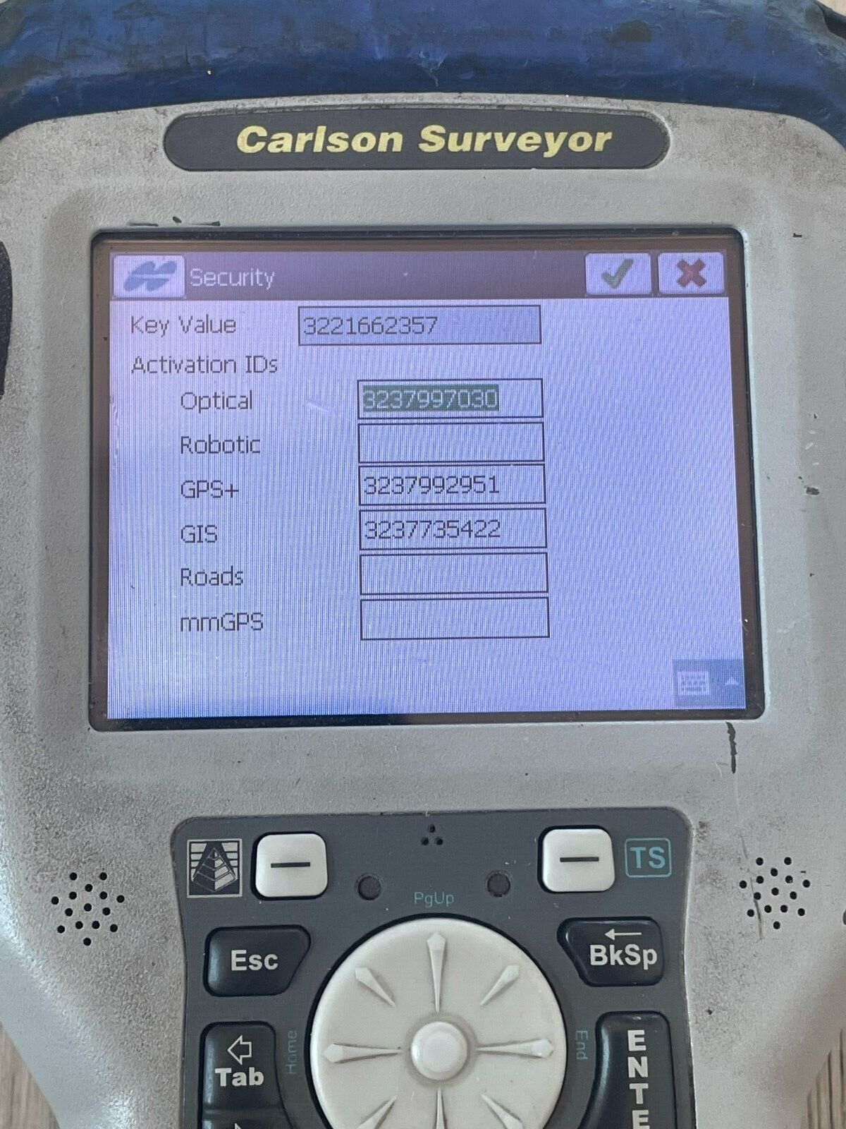 Carlson Surveyor Data Collector with TopSURV 8.2 Optical, GPS+ and GIS Enabled
