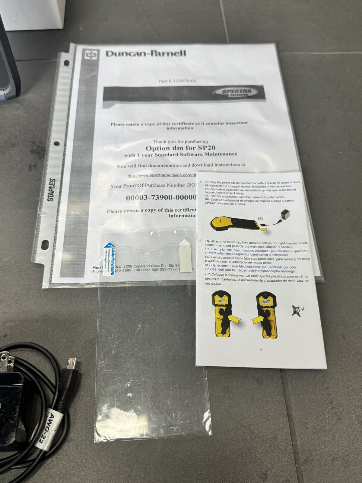 Spectra SP20 Data Collector GNSS w/ (7/2) Decimeter Accuracy Option Installed