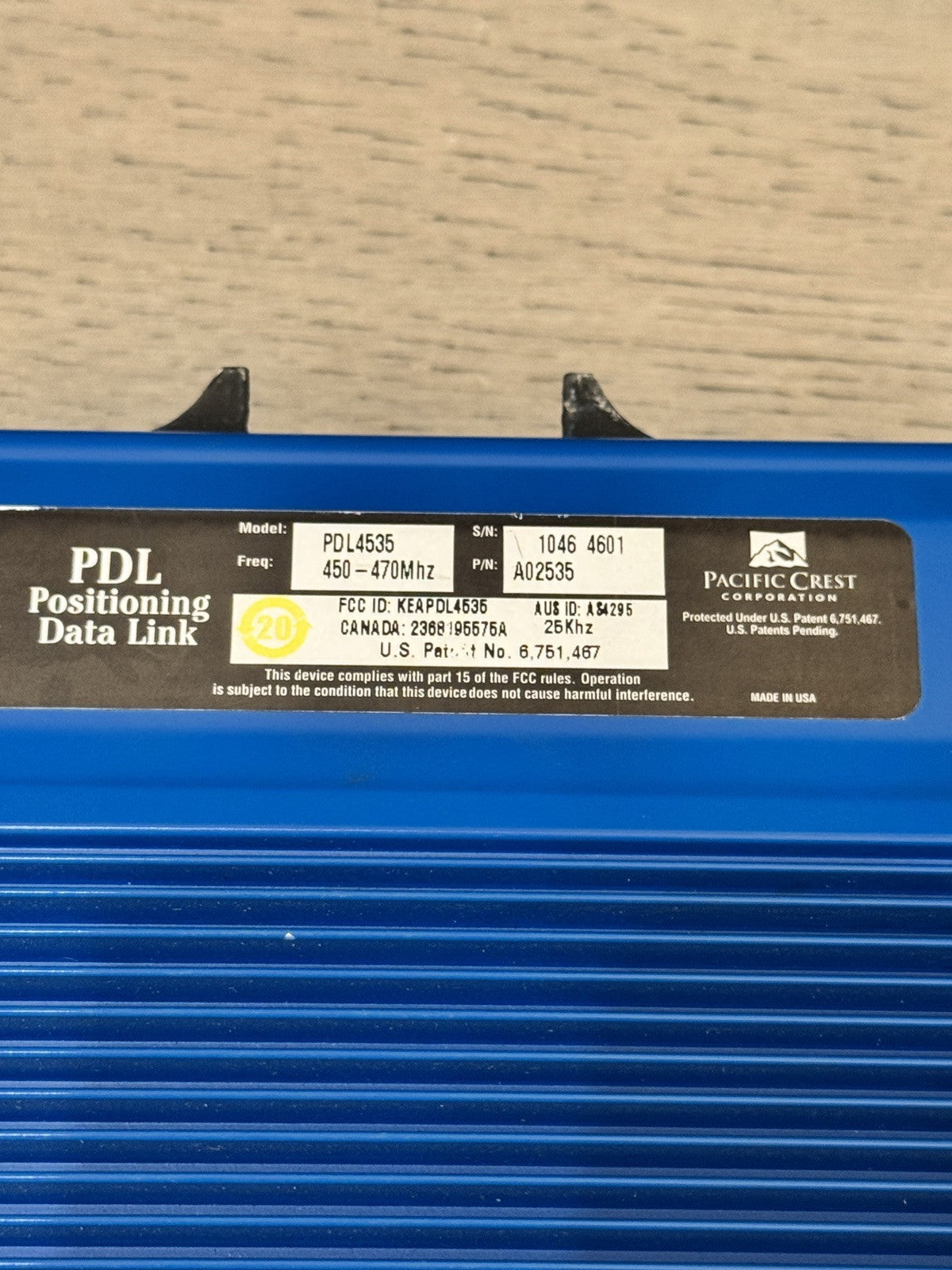 Pacific Crest PDL4535 Positioning Data Link 450-470 MHz Radio Leica Y-Cable