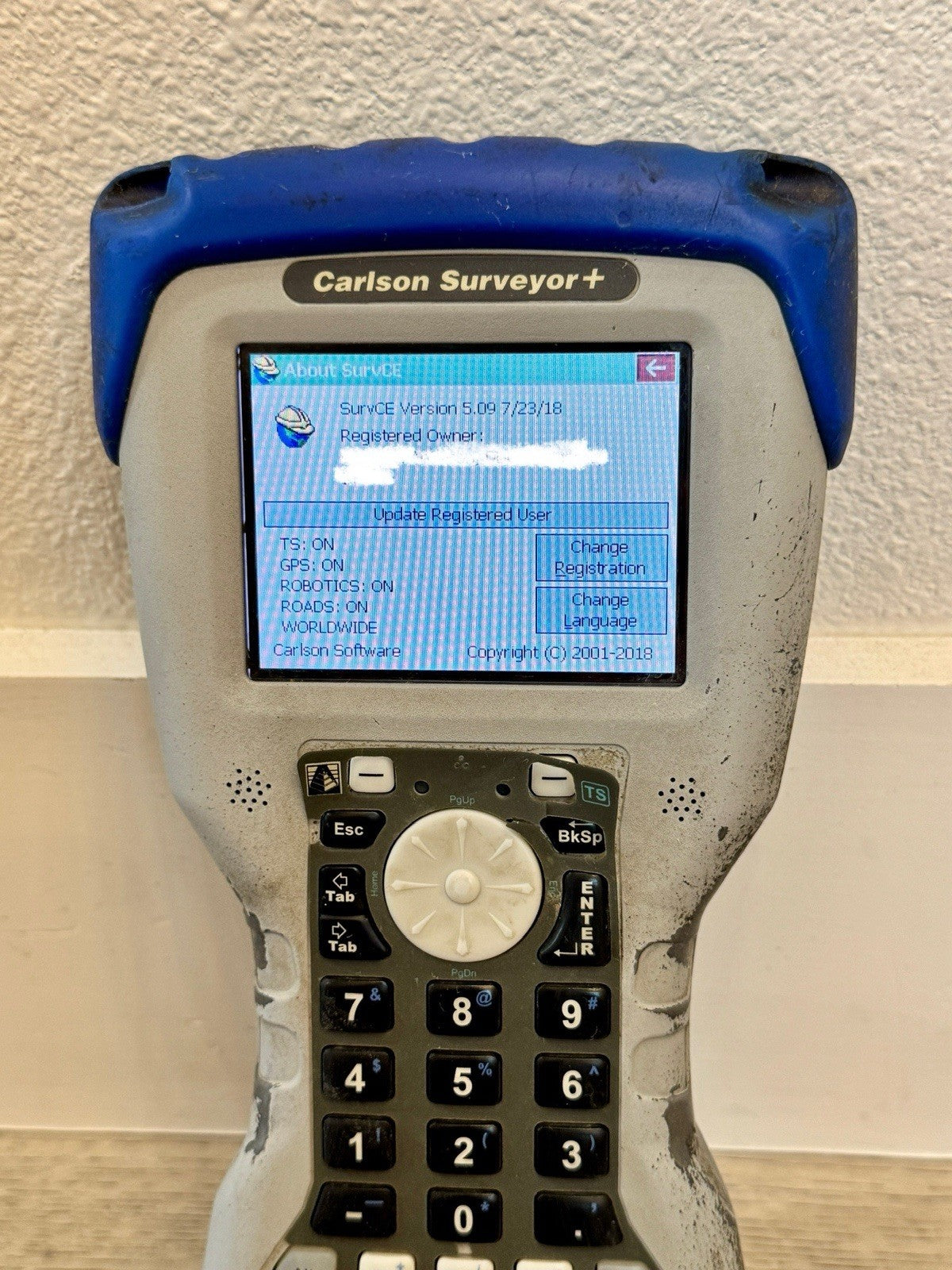 Carlson Surveyor + Data Collector  w/ SurvCE 5.09 TS GPS Robotics Roads Enabled