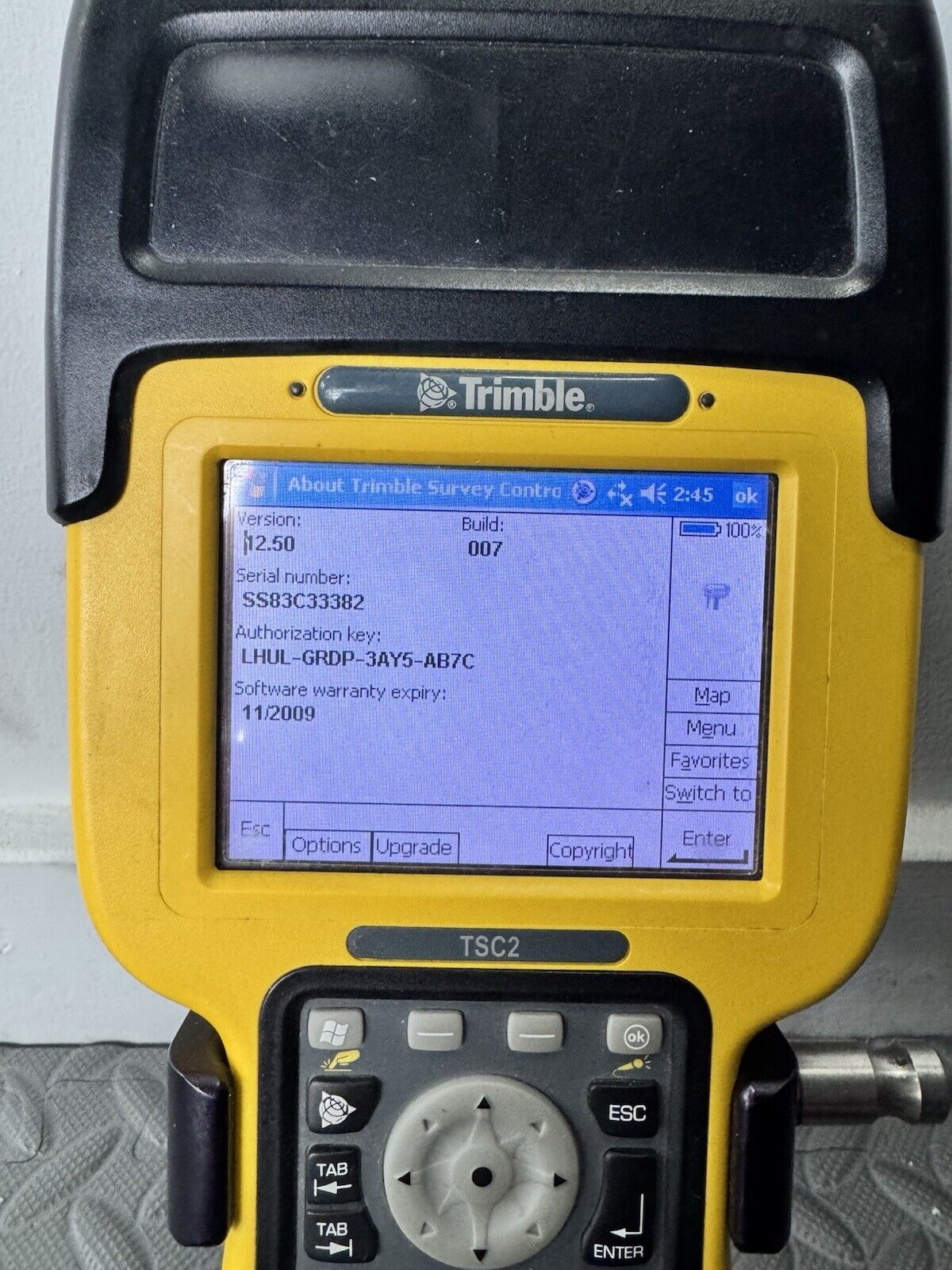 Trimble TSC2 Controller w/ 2.4 GHz Radio Survey Controller 12.50 & Extra Battery