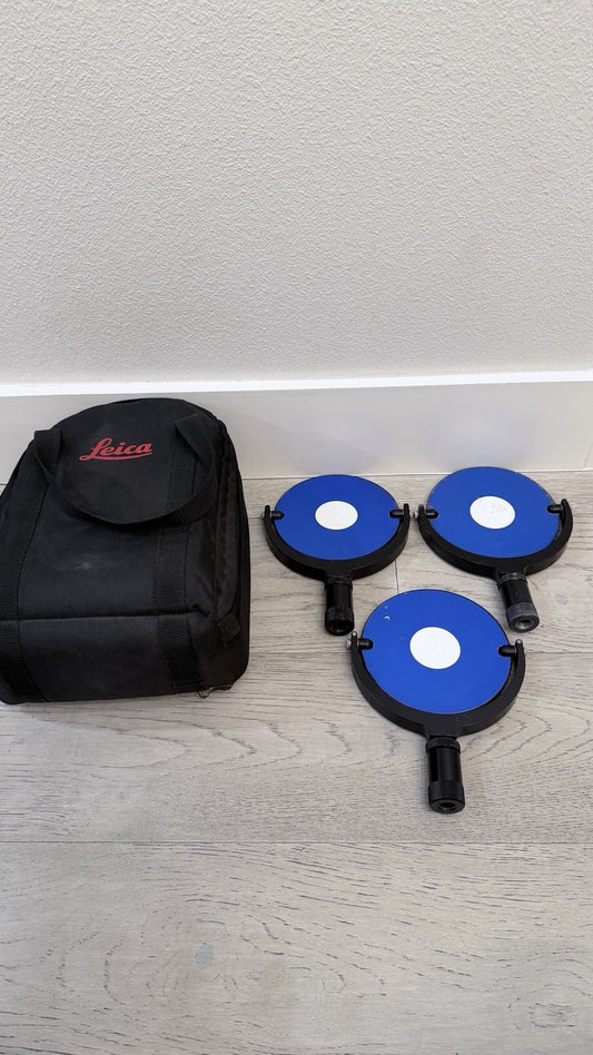 Lot of 3 Leica 6” Circular Planar HDS Targets Tilt And Turn 5/8” Threaded 670220